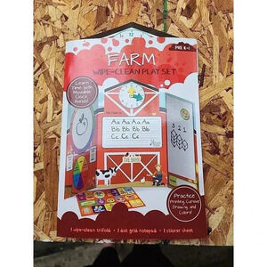 Bendon Farm Wipe Clean Prek-1 Learn Time, Printing Letters, Cursive, Colors